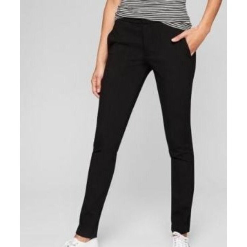 Athleta Ponte Skinny Pant 868910 Black Mid Rise Lifestyle Travel Women's Size 2